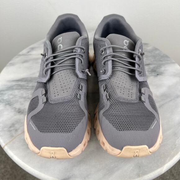 Women On Cloud 5 Gray Athletic Casual Running Sneakers Zinc I Shell (Sz 7.5) - Picture 12 of 12